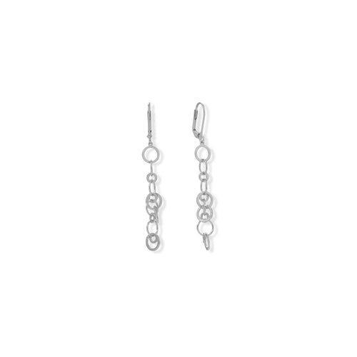 Silver Plated Brass Link Drop Earrings