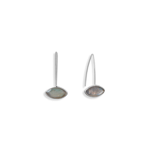 Small Wire Labradorite Earrings