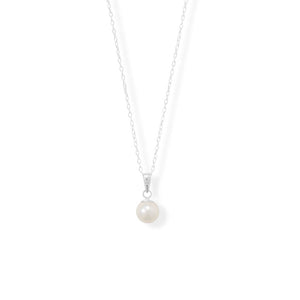 18" 6mm Cultured AAA Akoya Pearl Pendant Necklace