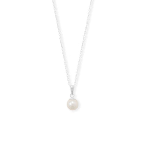 18" 6.5mm Cultured AAA Akoya Pearl Pendant Necklace