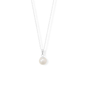 18" 7.5mm Cultured AAA Akoya Pearl Pendant Necklace