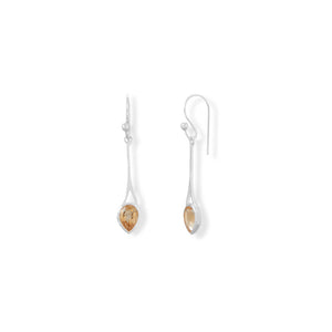Pear Shaped Citrine Drop Earrings