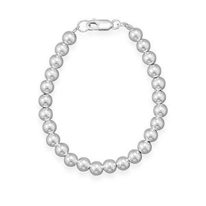 6mm Sterling Silver Bead Strand