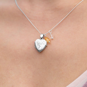 Small Etched Heart Locket