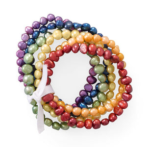 Rainbow Cultured Freshwater Pearl Bracelets