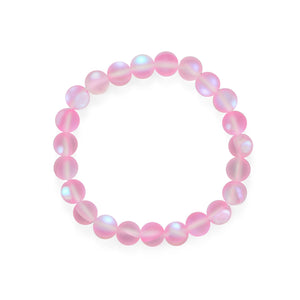 Think Pink! Iridescent Glass Stretch Bracelet